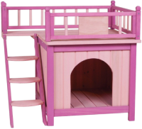 a pink dog house